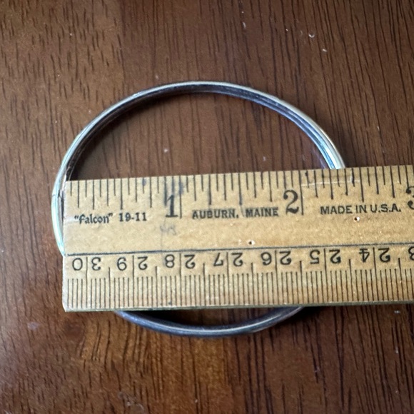 A Sterling Silver Pave Garnet Bangle Bracelet - Picture 6 of 7